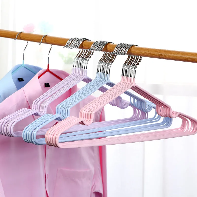 10 Pcs Durable Metal Clothes Hanger with Non-Slip Coating, HG0002