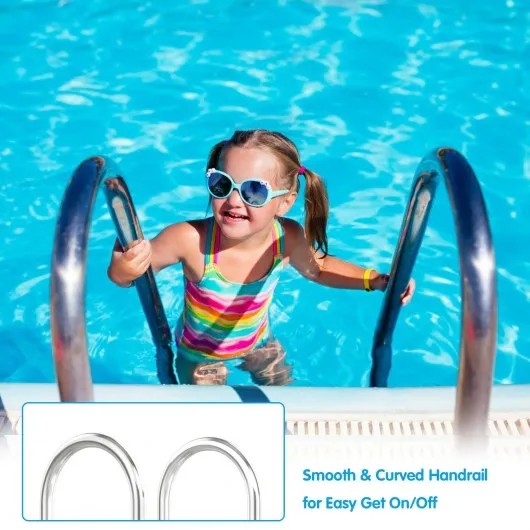 2-Step Swimming Pool Ladder Stainless Steel with Non-Slip Steps