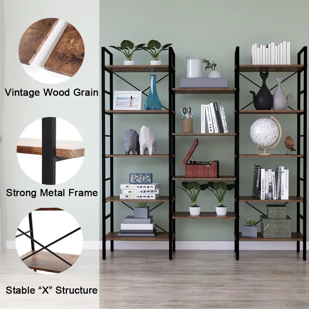 Adjustable Multi-Functional Vintage Industrial Bookshelf