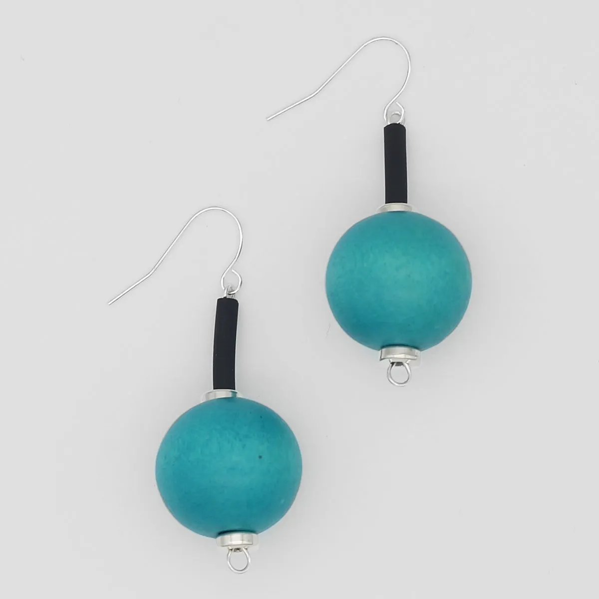 Aqua Ball Drop Earring