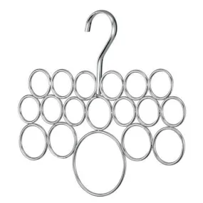 Axis Scarf Holder With 18 Rings - Pearl Champagne