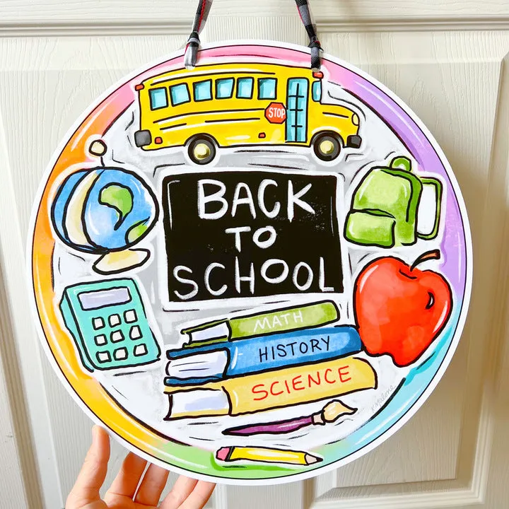 Back To School Round Door Hanger