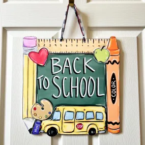 Back To School Square Door Hanger