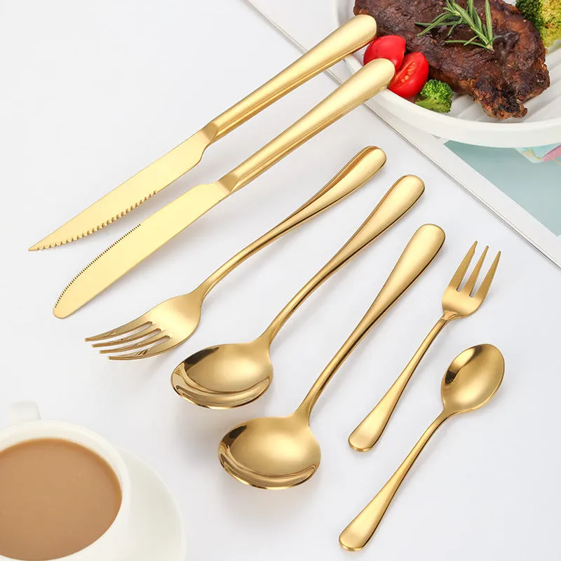 Baike Steak Knife Thick 081 Series Stainless Steel Western Food Knife, Fork and Spoon Suit Dessert Fork Spoon