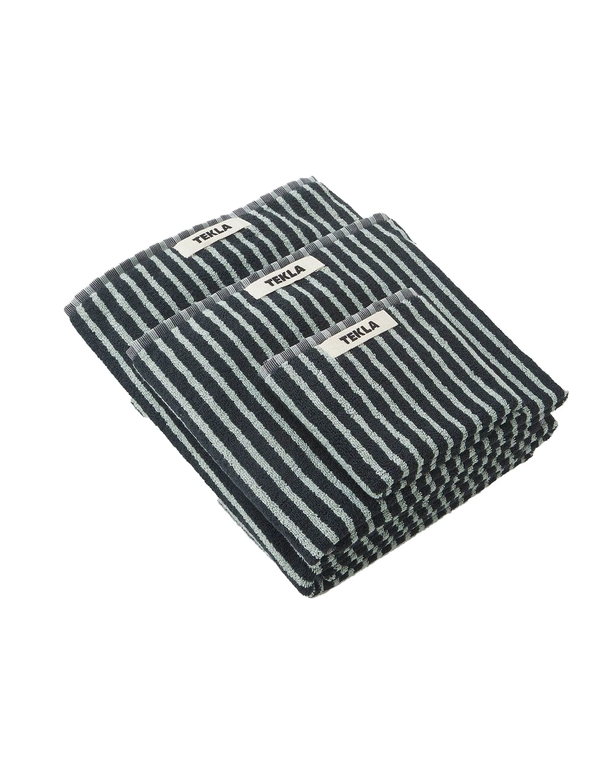 Bath Towel (Striped) - Black / Mint