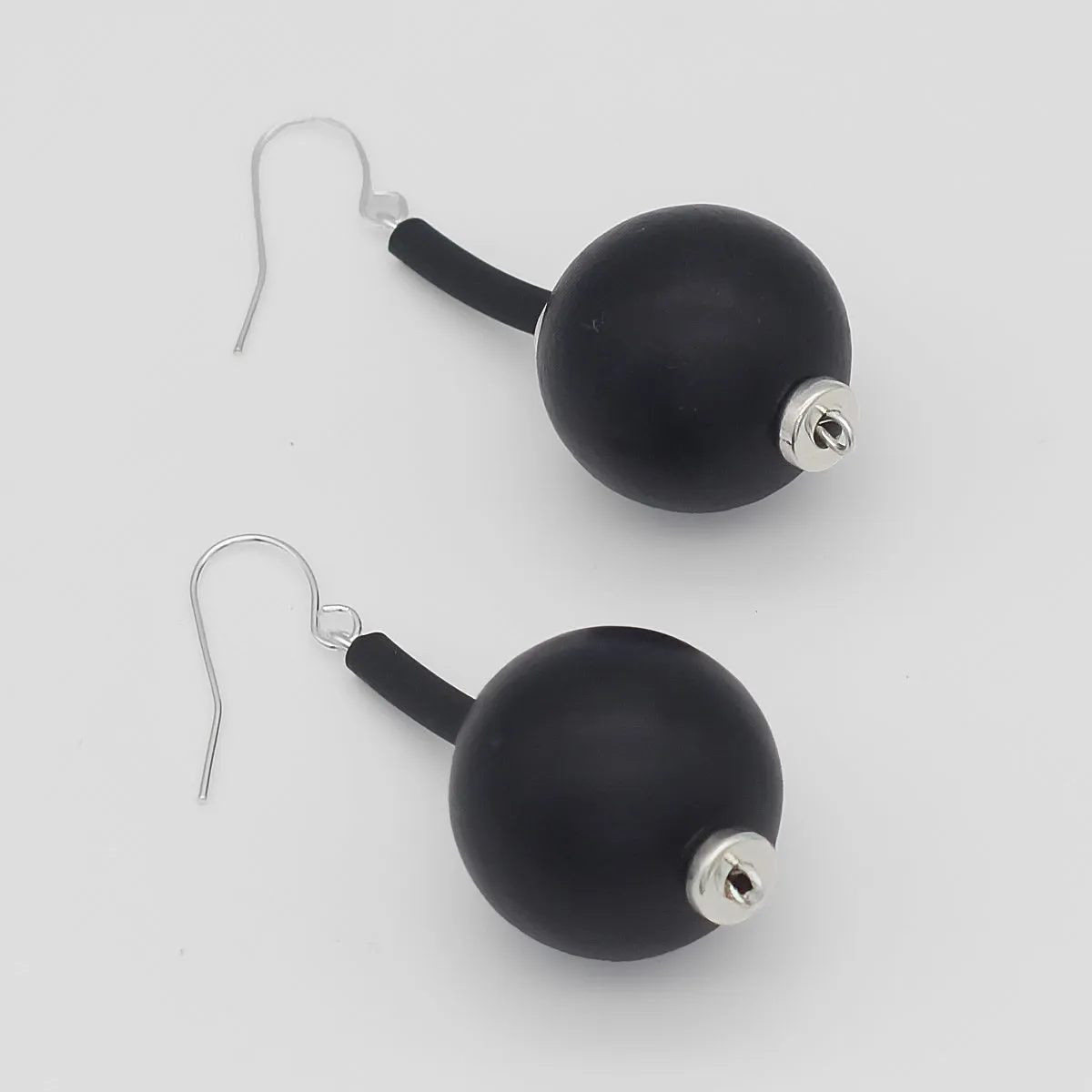 Black Ball Drop Earring