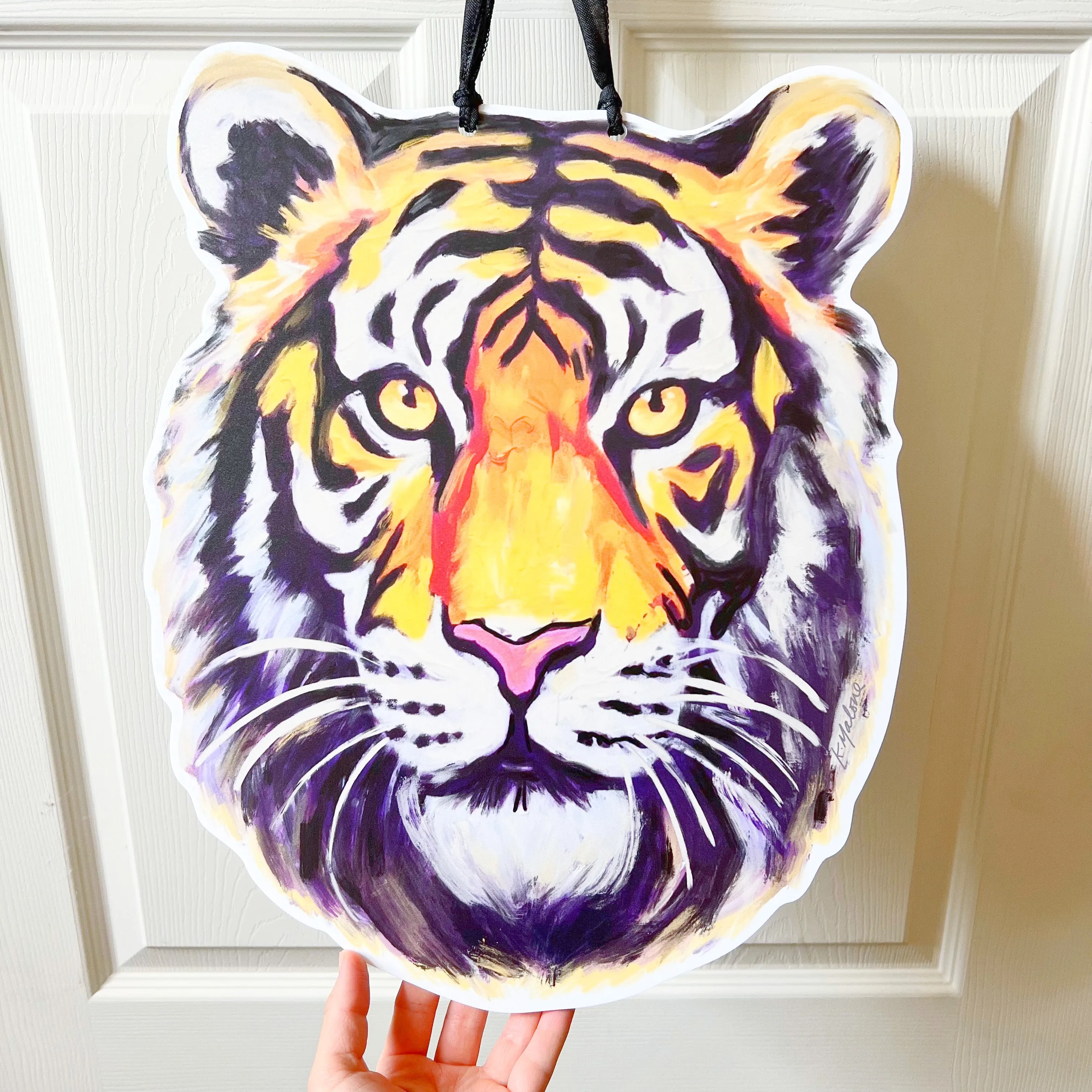 Black Stripe Tiger Head Door Hanger - ONLINE EXCLUSIVE