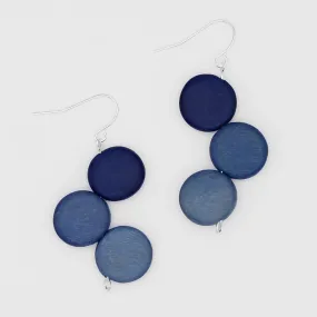 Blue Triple Stacked Earring