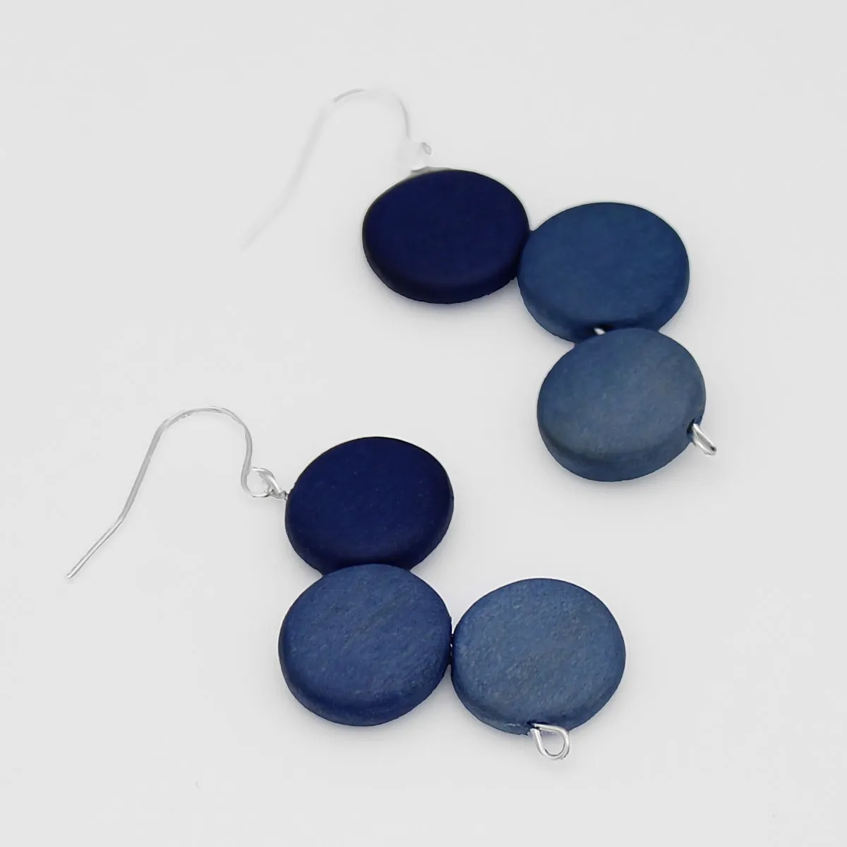 Blue Triple Stacked Earring