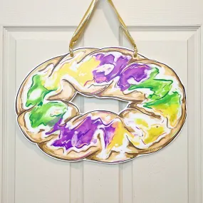 Bright King Cake Door Hanger