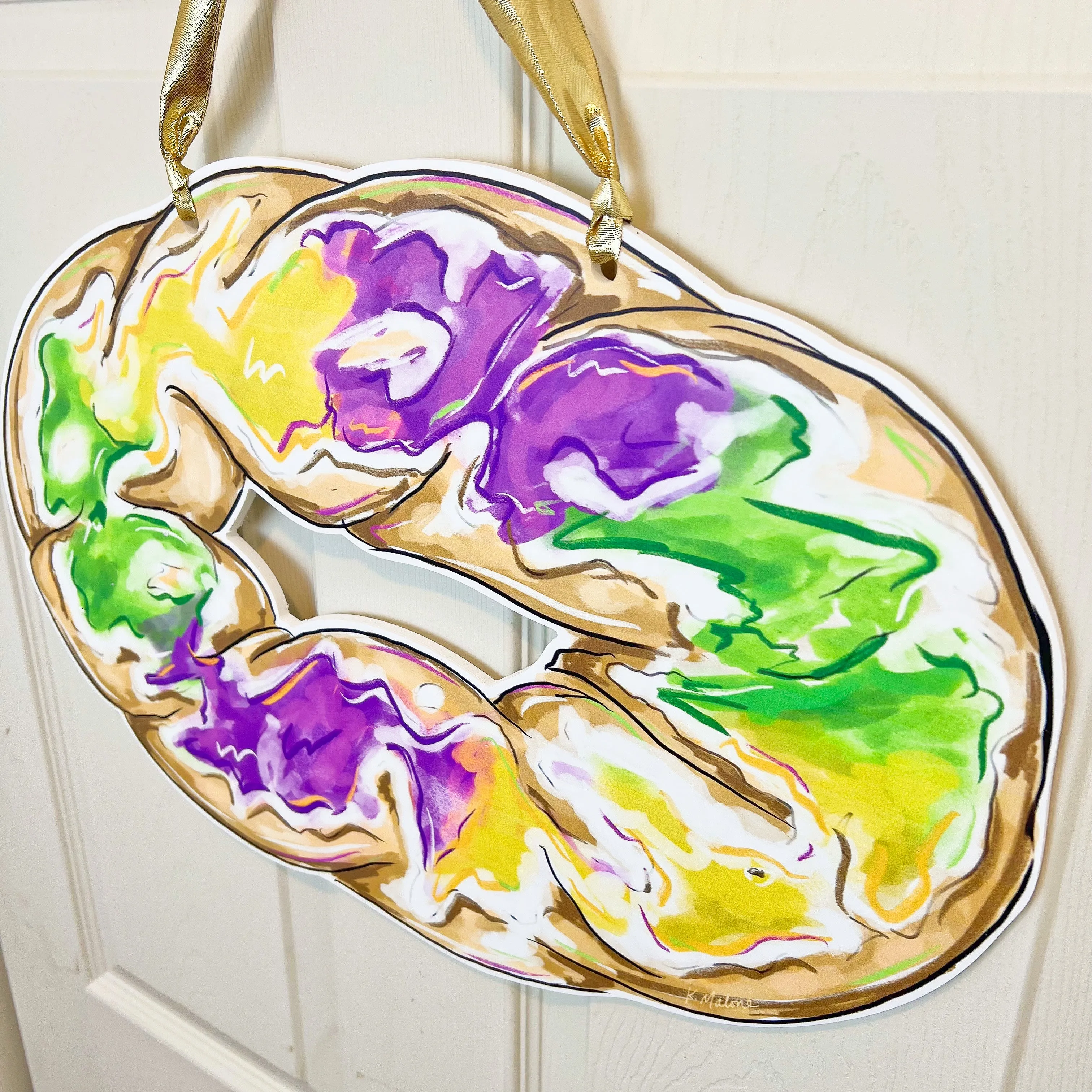 Bright King Cake Door Hanger