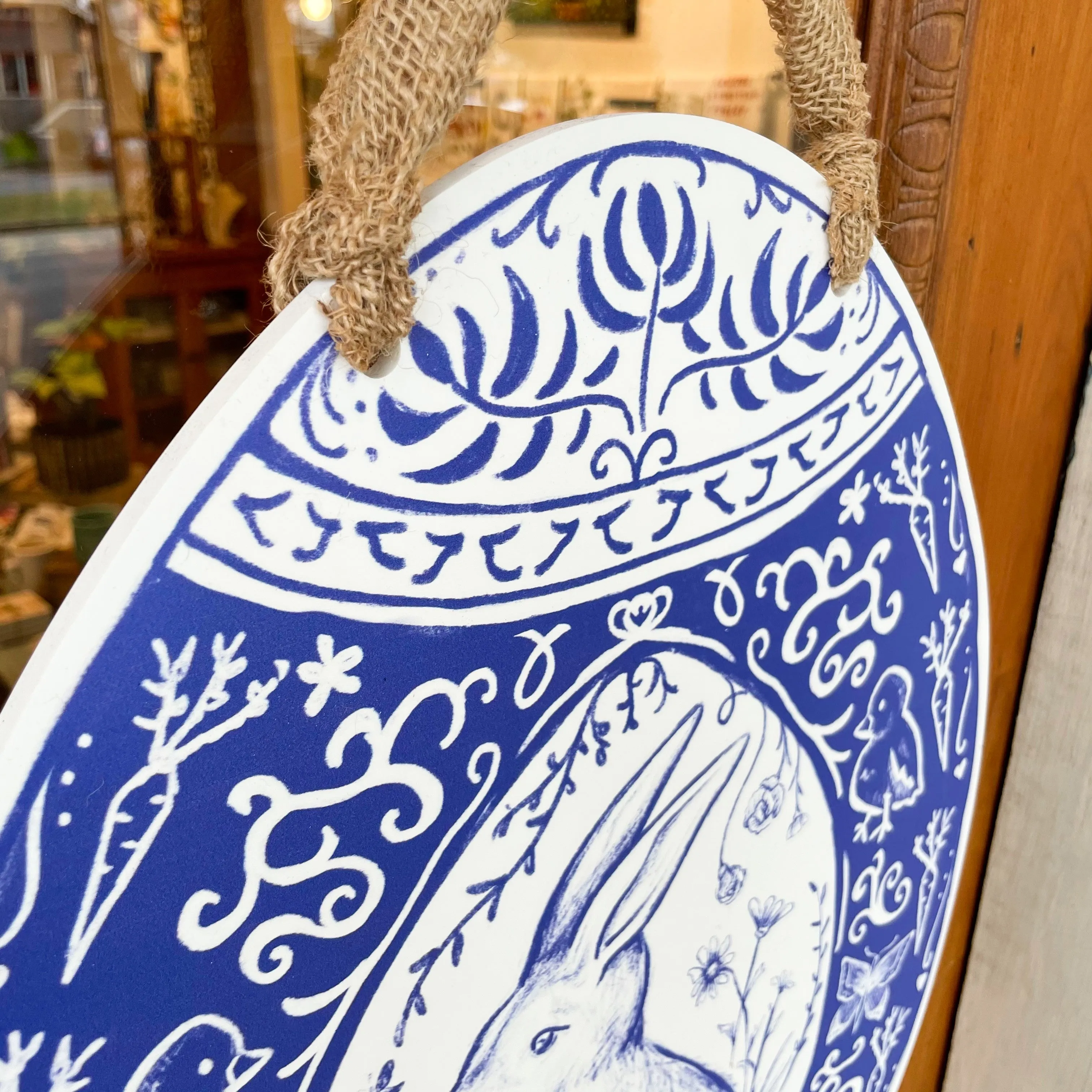 Chinoiserie Easter Egg Door Hanger