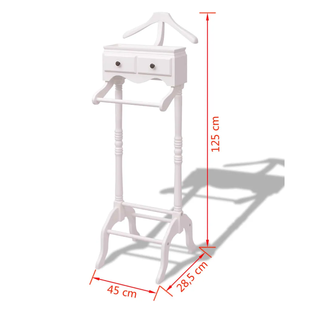 Clothing Rack with Cabinet Wood White