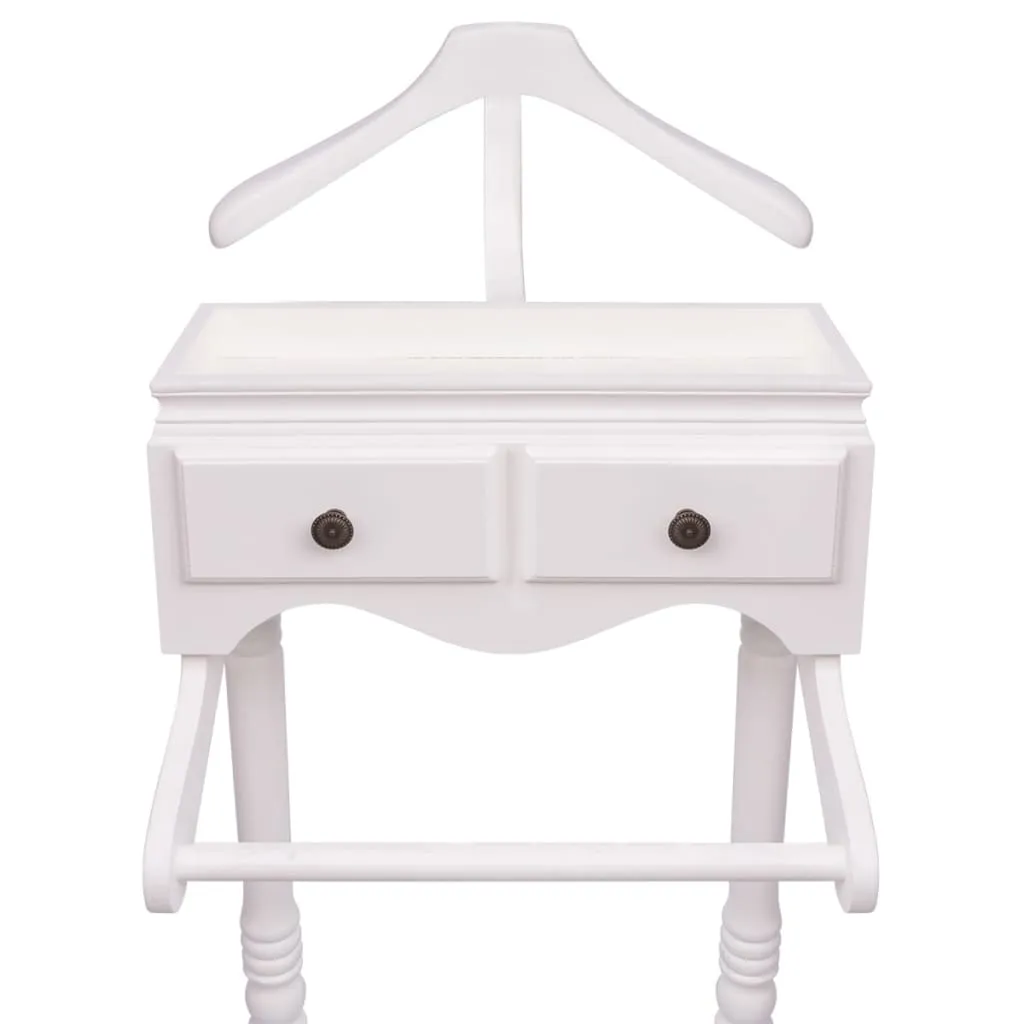 Clothing Rack with Cabinet Wood White