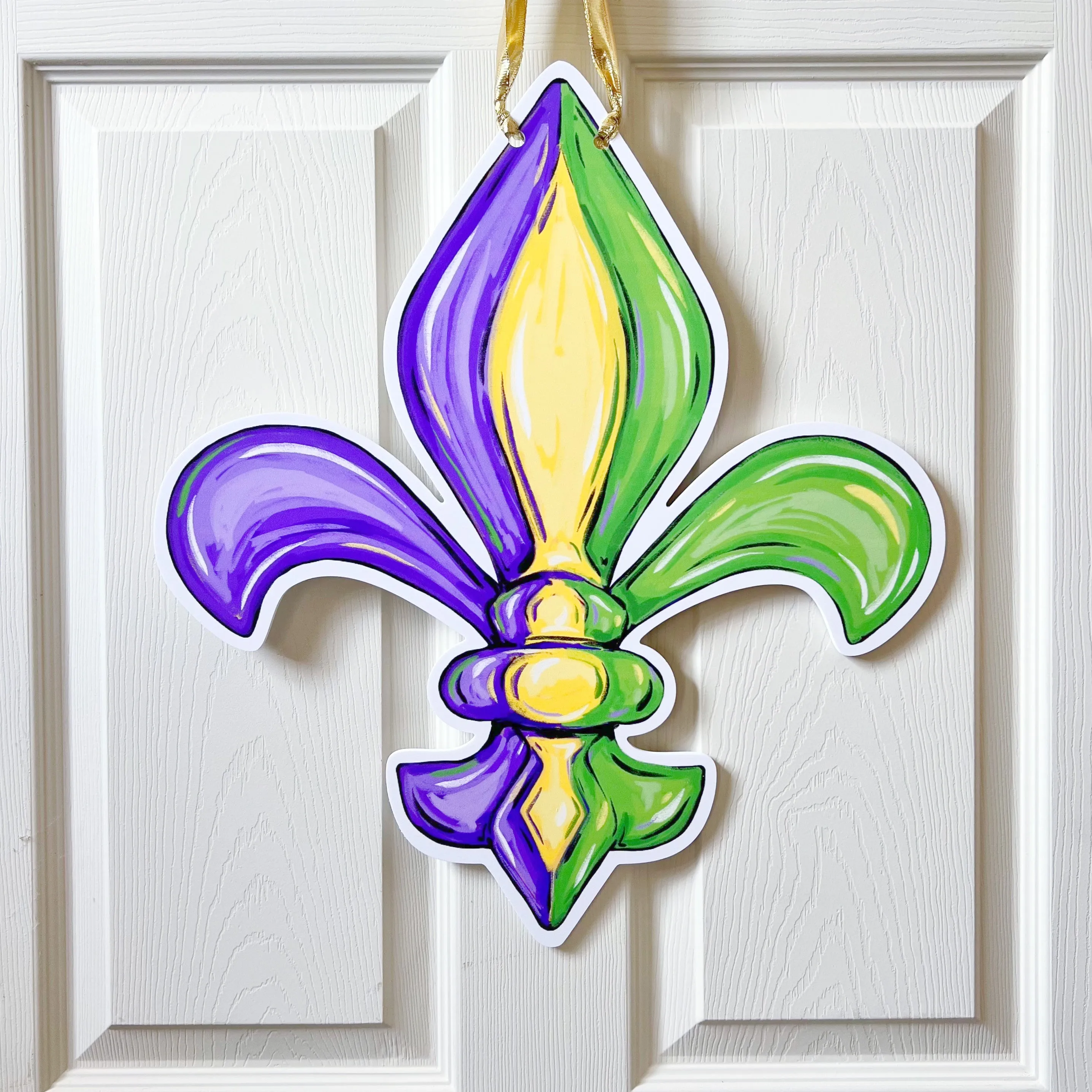 Double Sided FDL Door Hanger: Mardi Gras / Saints