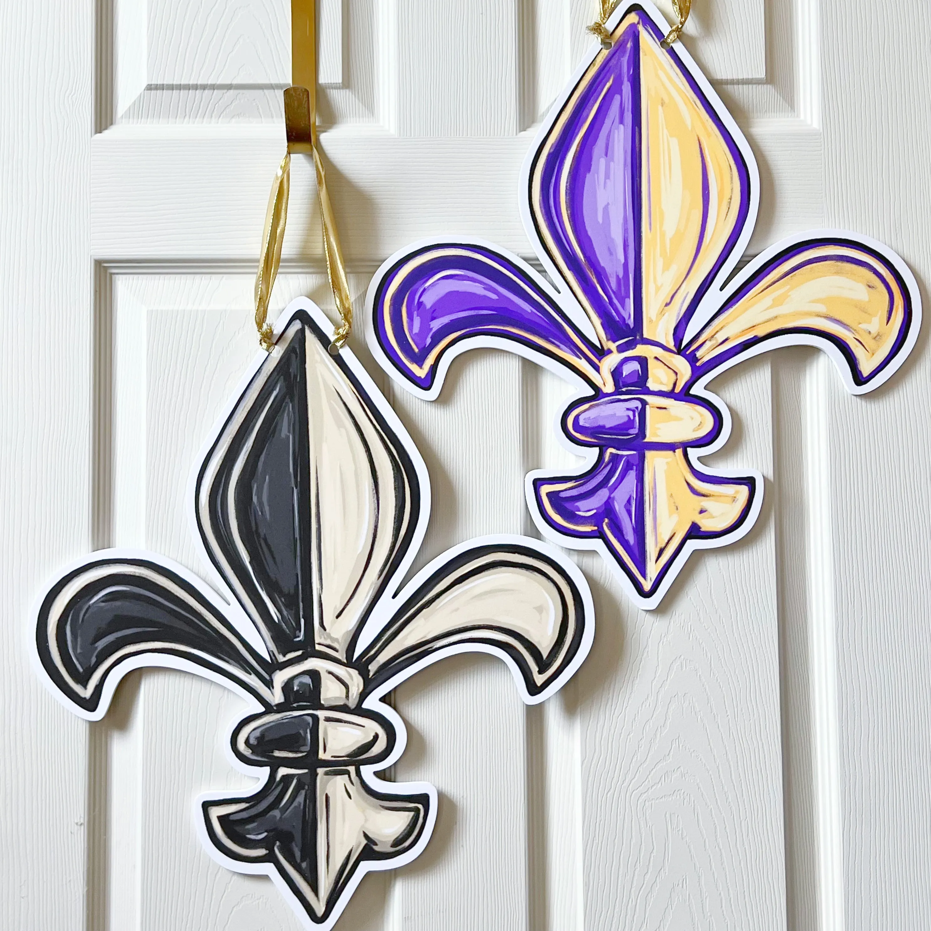 Double Sided FDL Door Hanger: Purple&Gold/Saints