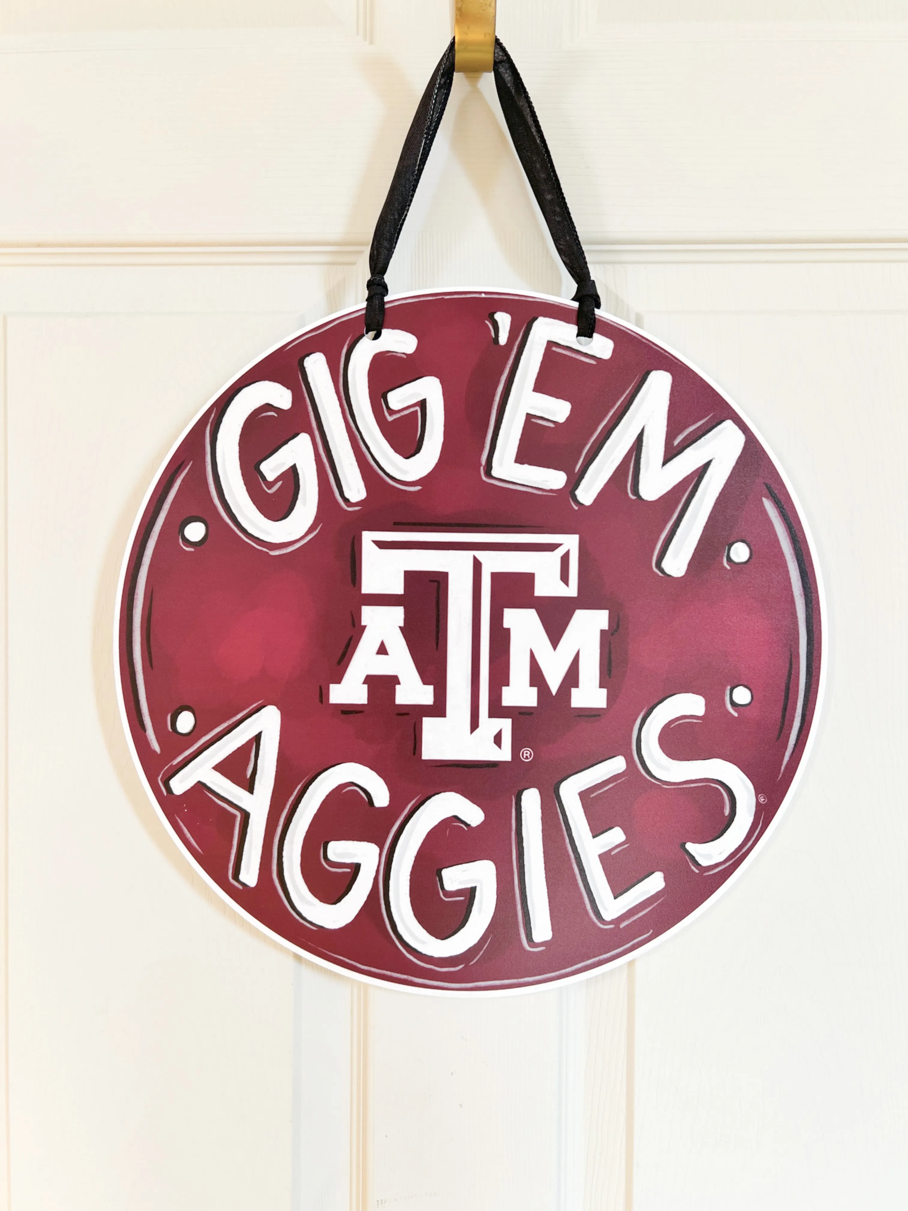 Gig Em Aggies Texas A&M Door Hanger - ONLINE EXCLUSIVE