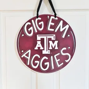 Gig Em Aggies Texas A&M Door Hanger - ONLINE EXCLUSIVE