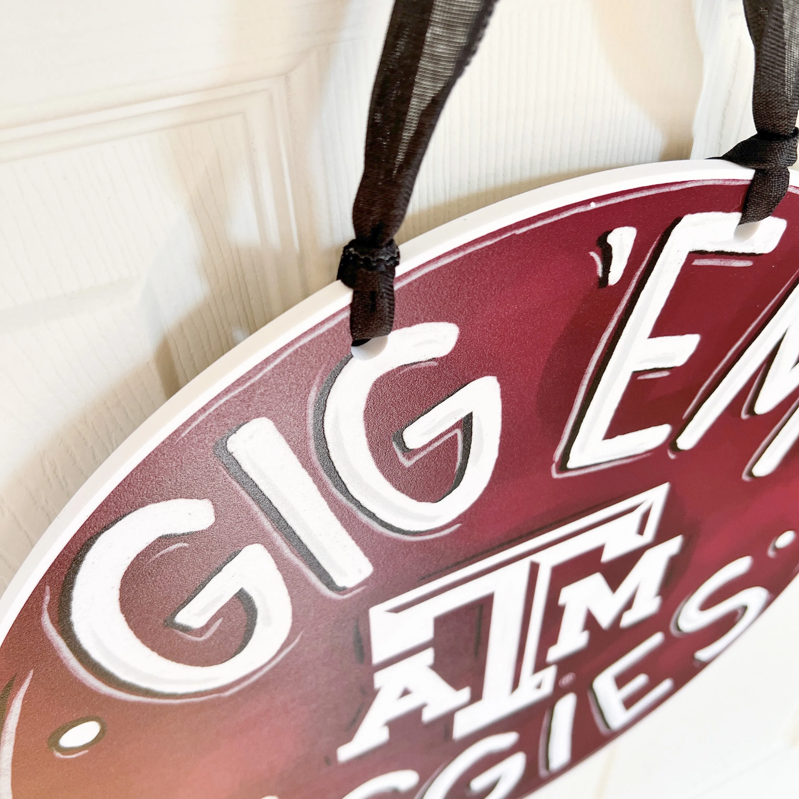 Gig Em Aggies Texas A&M Door Hanger - ONLINE EXCLUSIVE