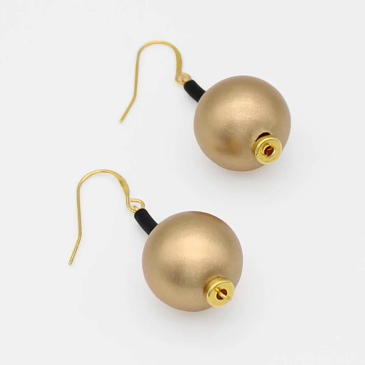 Gold Ball Drop Earring