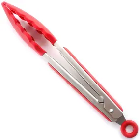 Grip-Ez Locking Tongs, Red 9in