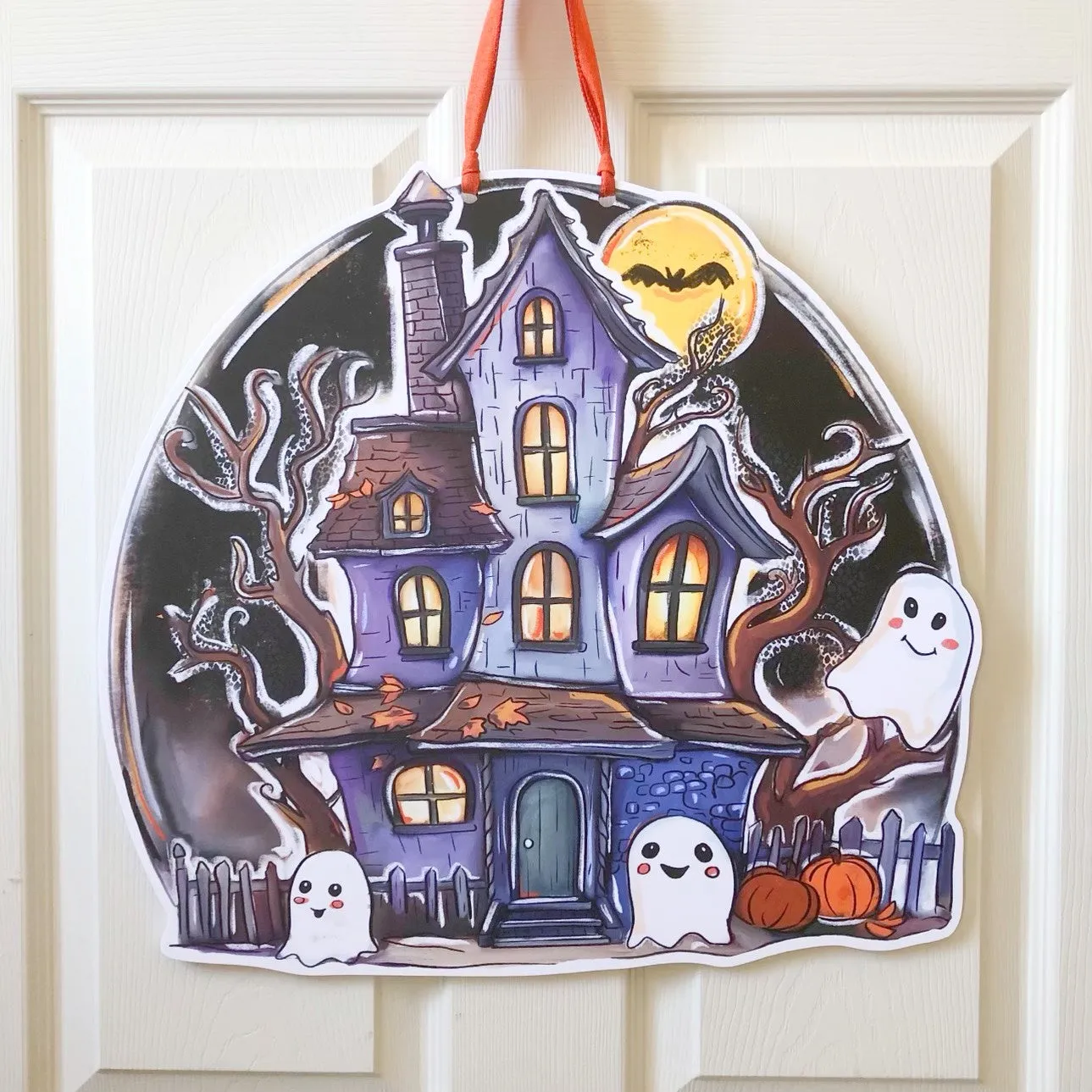 Halloween Haunted House Door Hanger