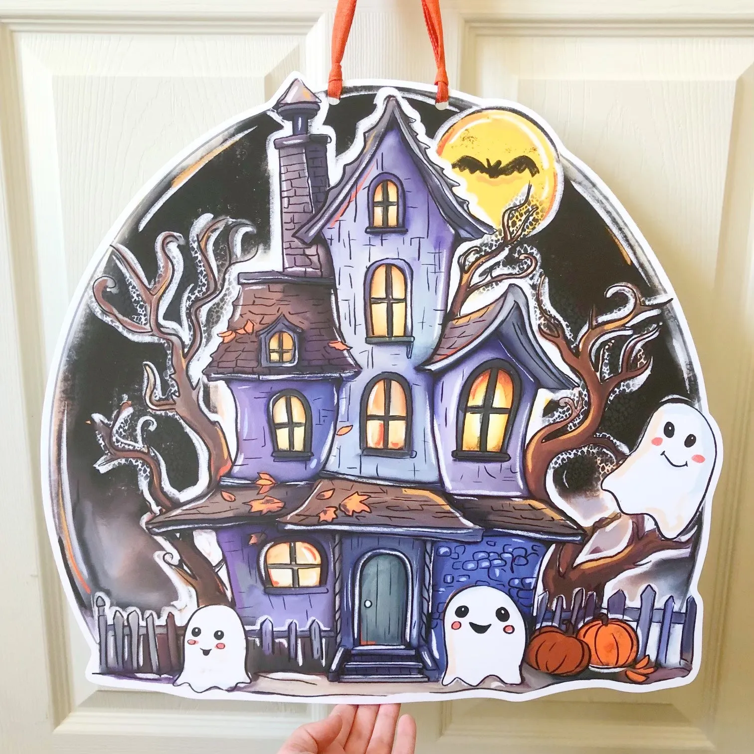 Halloween Haunted House Door Hanger