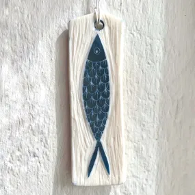 Handmade Carved Porcelain Fish Hanger