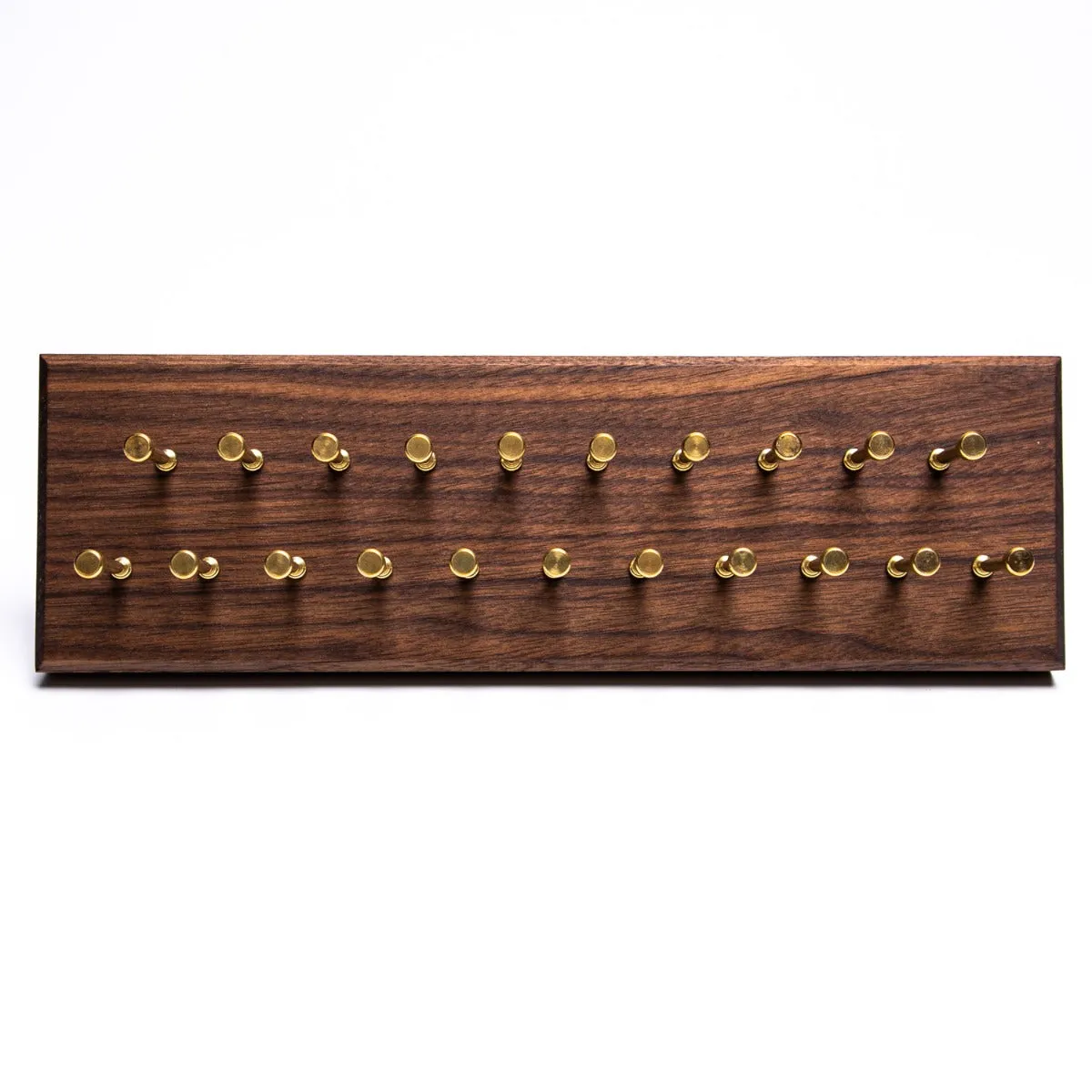 Hanger Project Small Tie Rack - Walnut/Brass Pegs