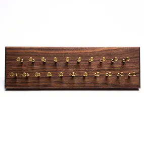 Hanger Project Small Tie Rack - Walnut/Brass Pegs