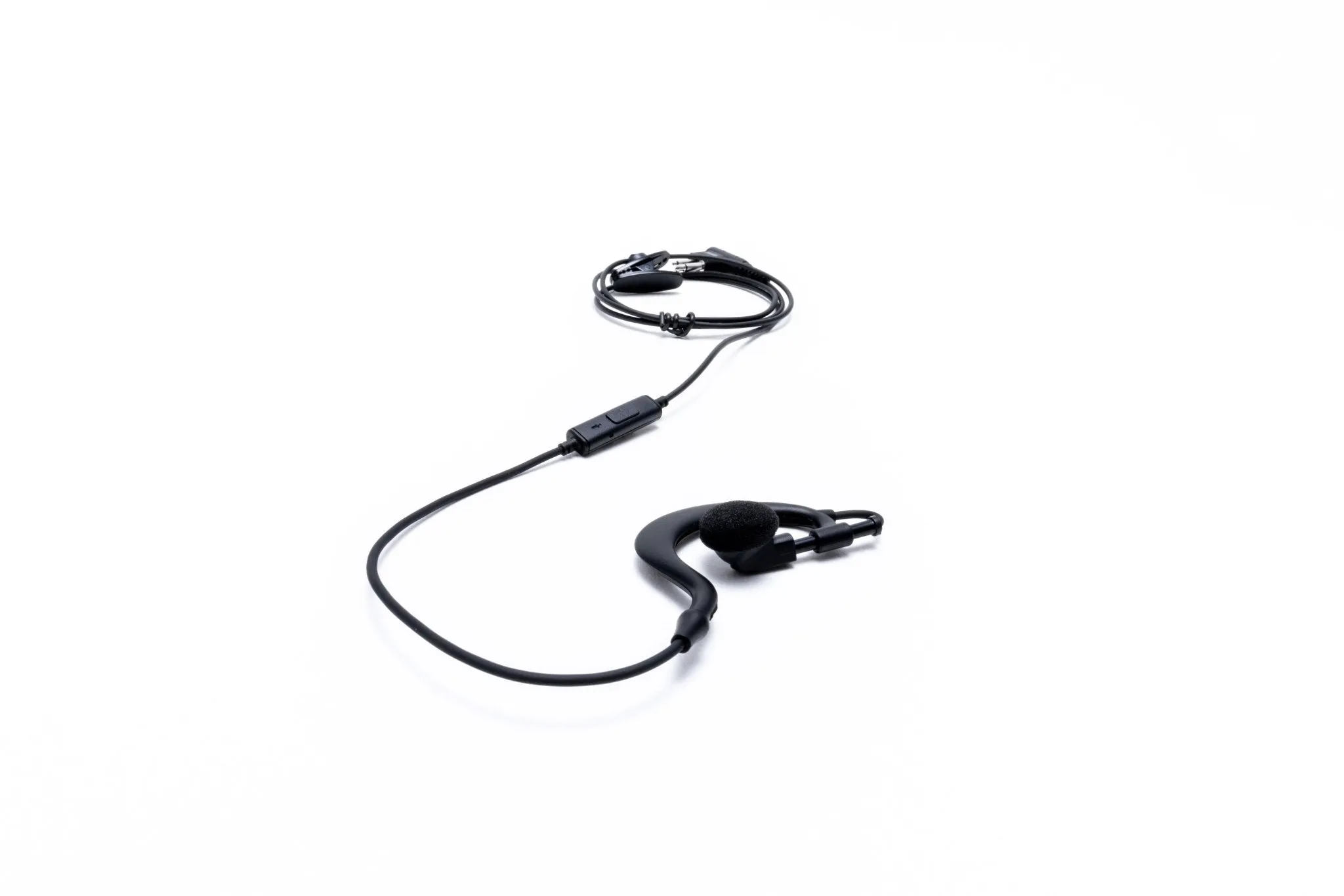 Impact Silver Series 1-Wire Surveillance Kit with Micro In-Line Push-To-Talk (PTT) and Ear Hanger with Ear Bud M11-S1W-EH1-MP