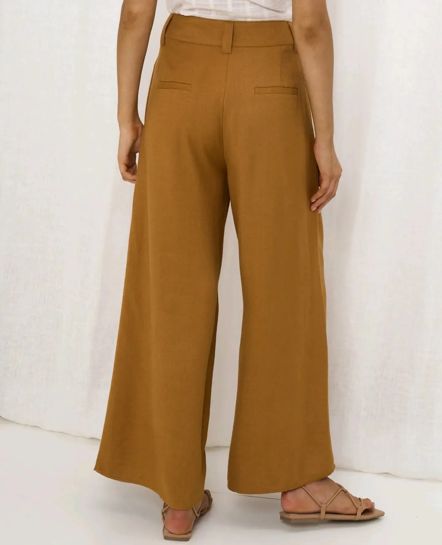 Iris Maxi Joplin Silk Linen Pants - Vintage Mustard