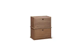 Keep Stacking Storage System 2-Piece, Closed, Walnut