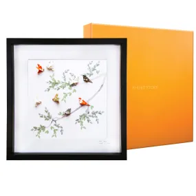 Large Black Frame Birds of Paradise Green