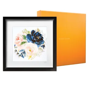 Large Black Frame Floral Circle