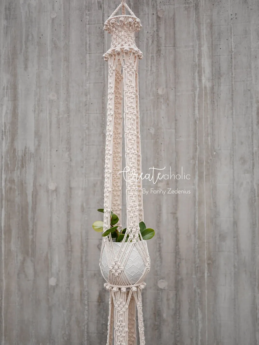 Macramé plant hanger, "Royals" #1