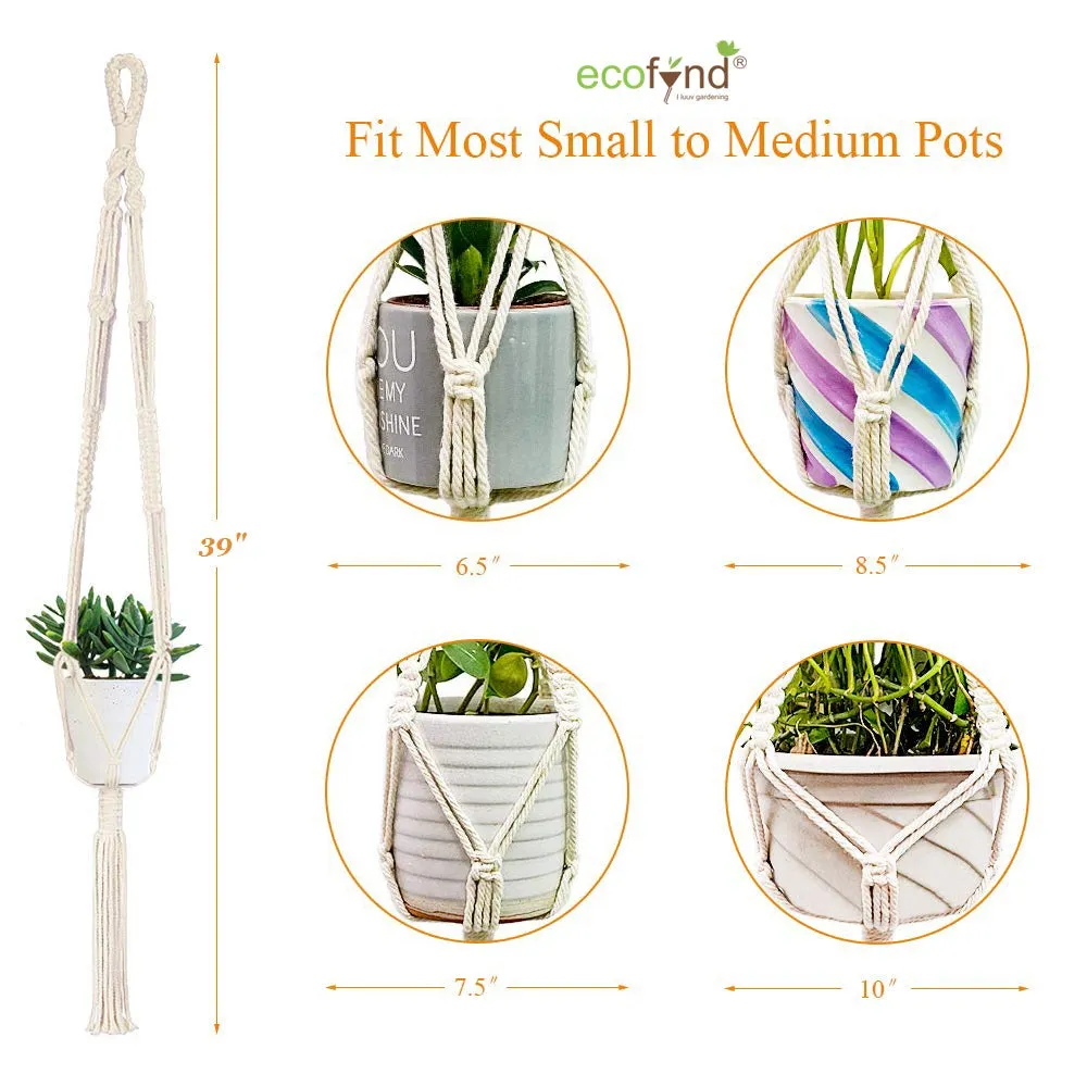 Macrame Cotton Plant Hanger with Beads