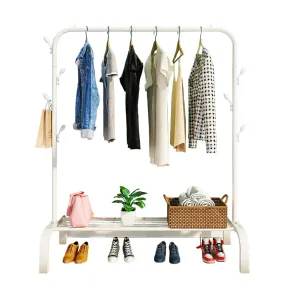 Metal 7 Hook Garment Rack Clothes Coat Stand 105cm-White