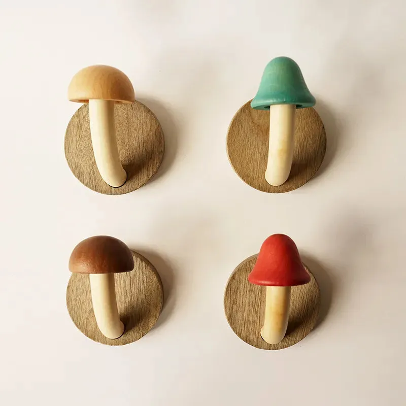 Mystic Mushroom Wooden Wall Clothes Hanger