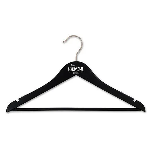 Personalized Black Wooden Groom Groomsmen Suit Hanger