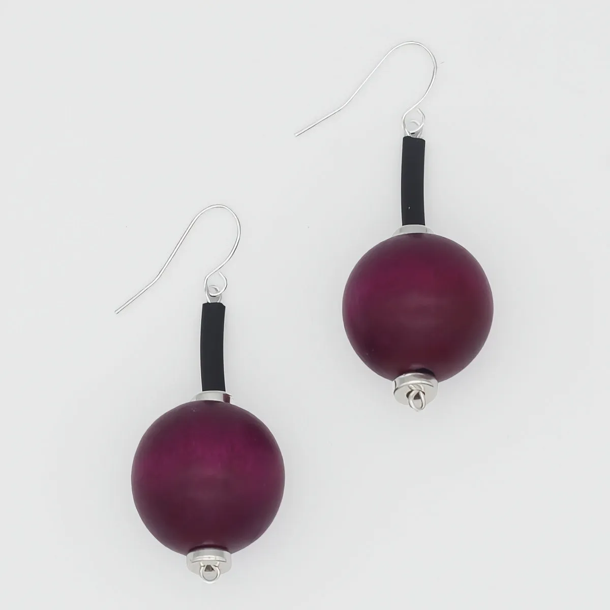 Purple Ball Drop Earring