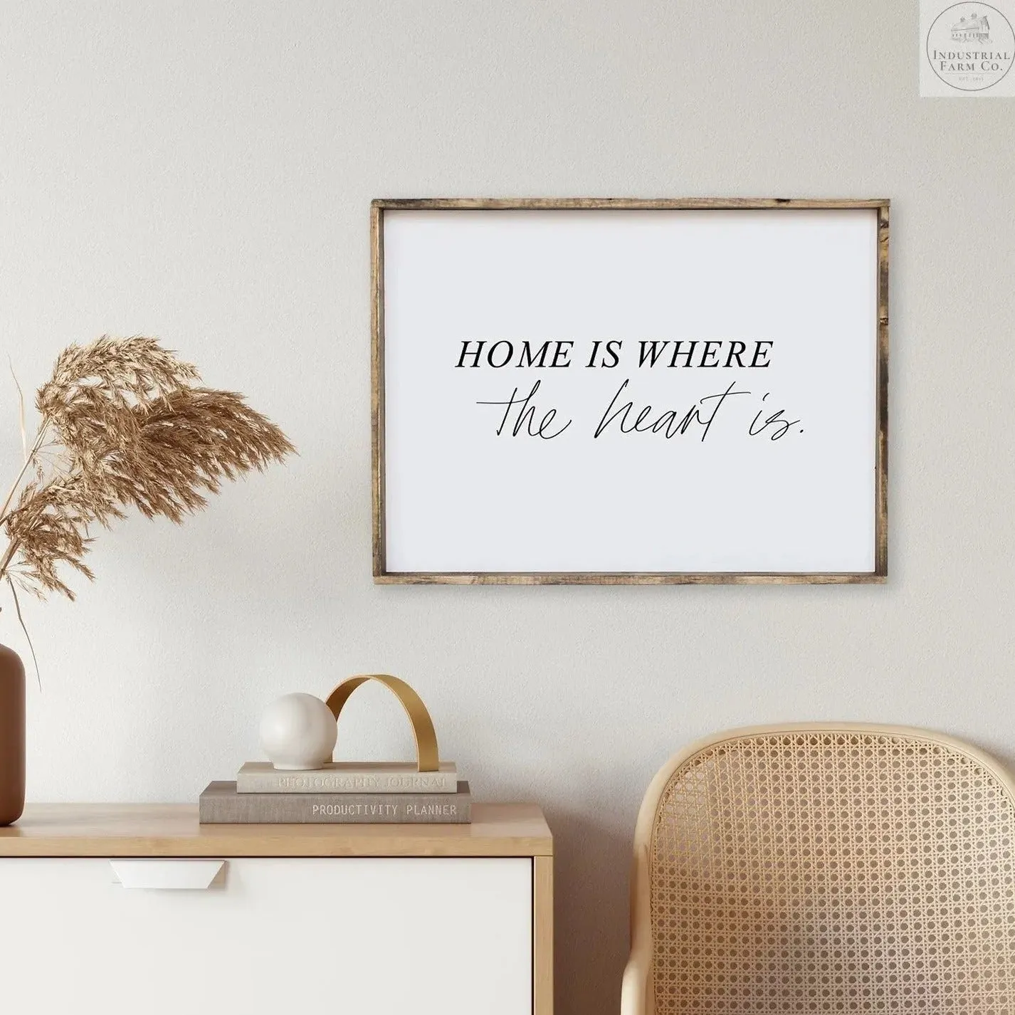 "Home is Where The Heart Is" Wood Sign