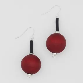 Red Ball Drop Earring