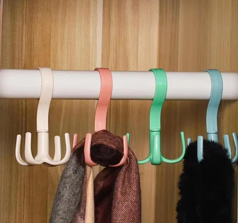 Rotating Four-Claw Wardrobe Organizer Hanger