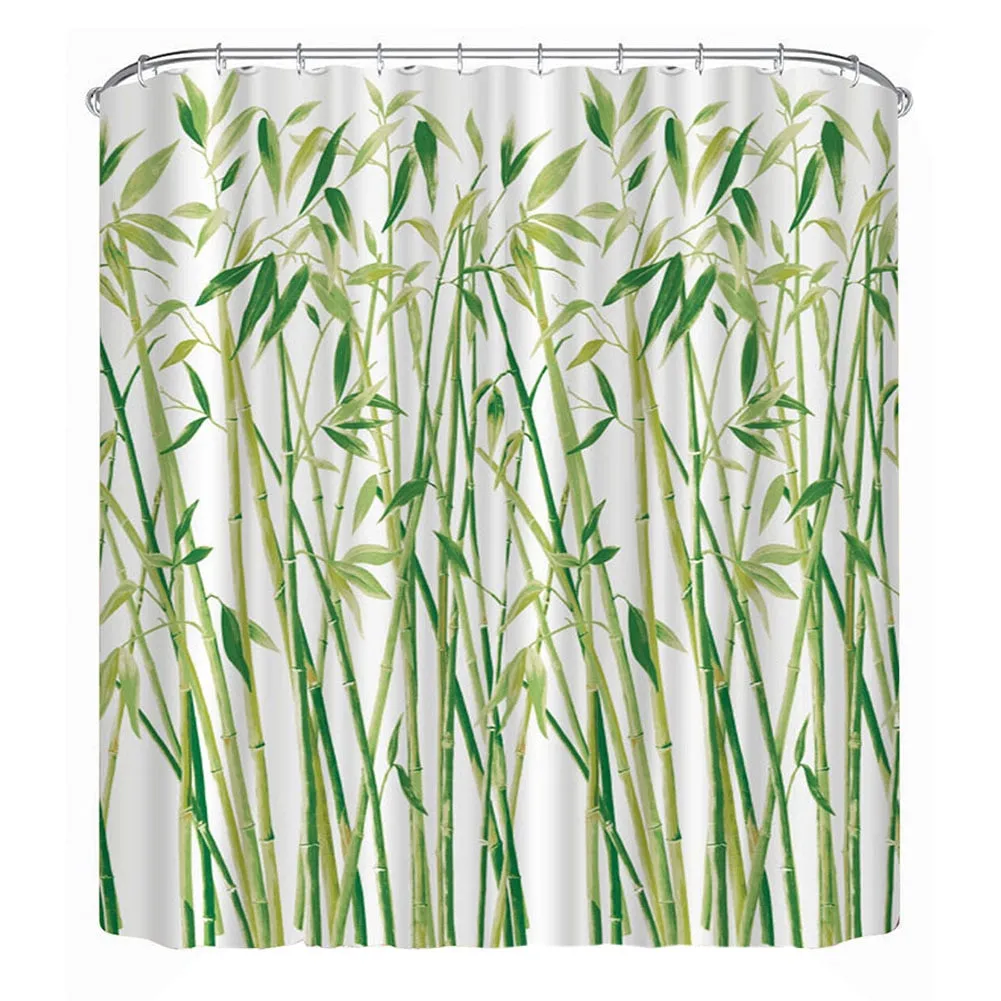 Shower Curtain Waterproof Polyester 3D Bamboo  71" x 71"