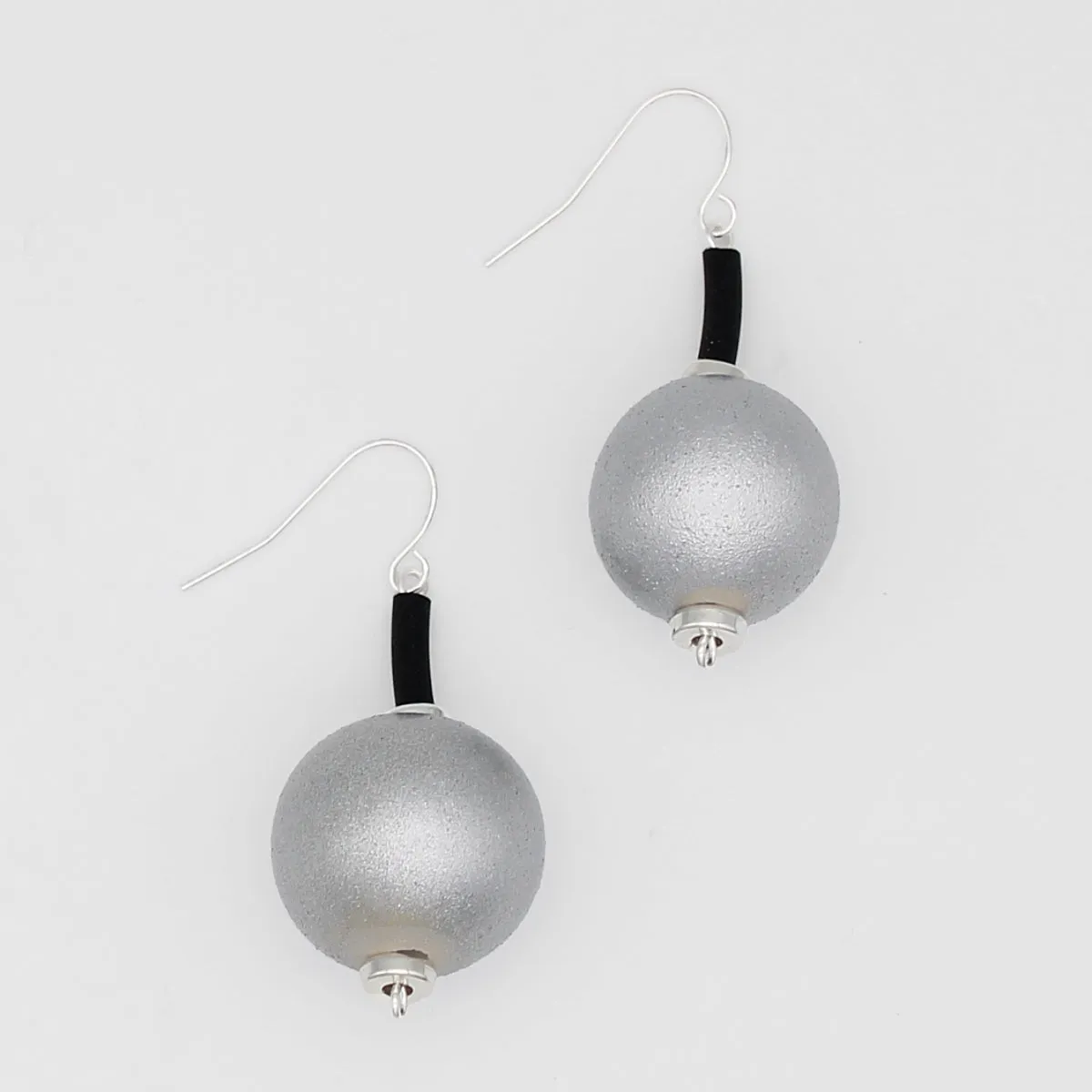 Silver Ball Drop Earring