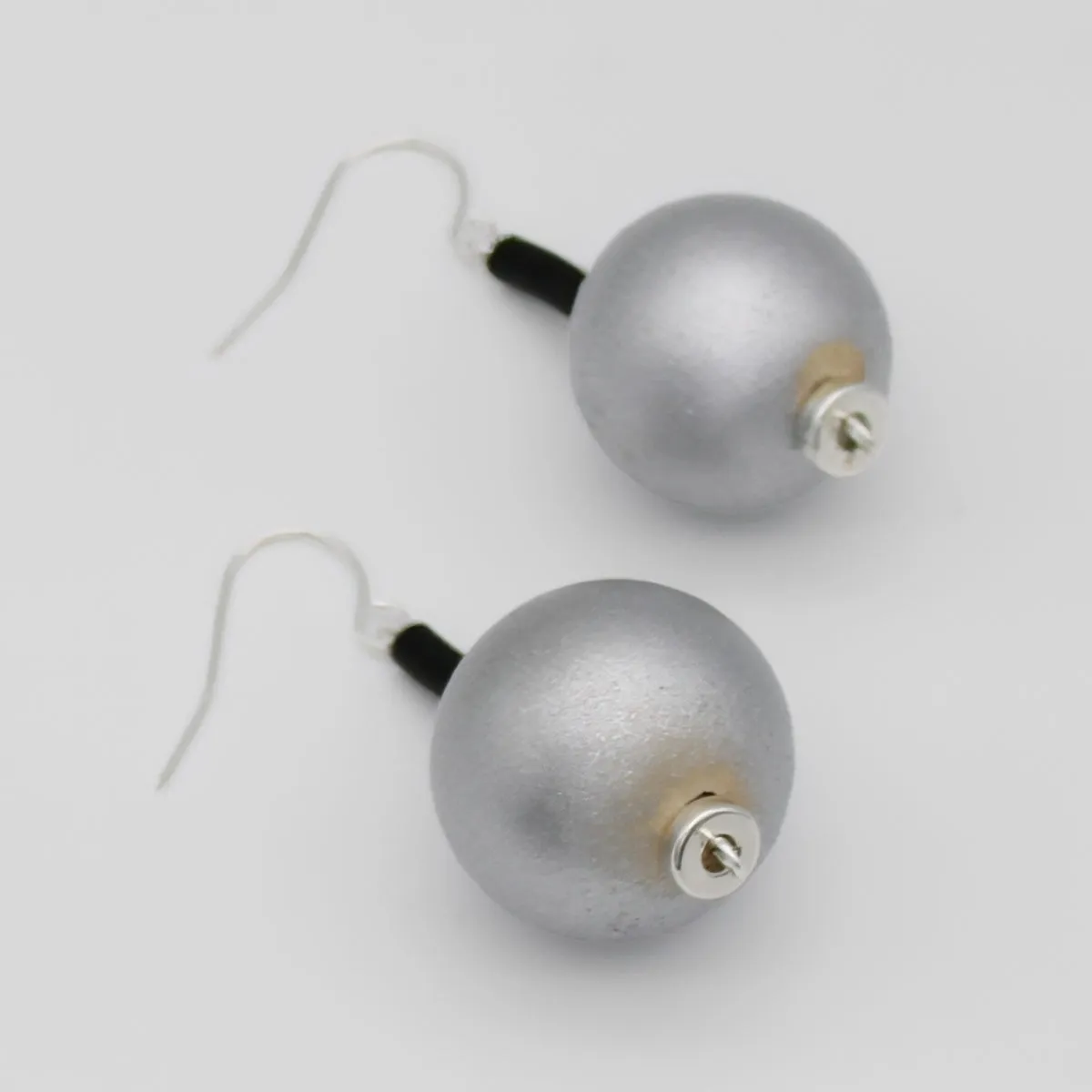 Silver Ball Drop Earring