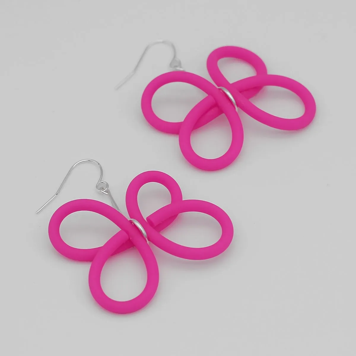 Simplistic Pink Butterfly Earrings