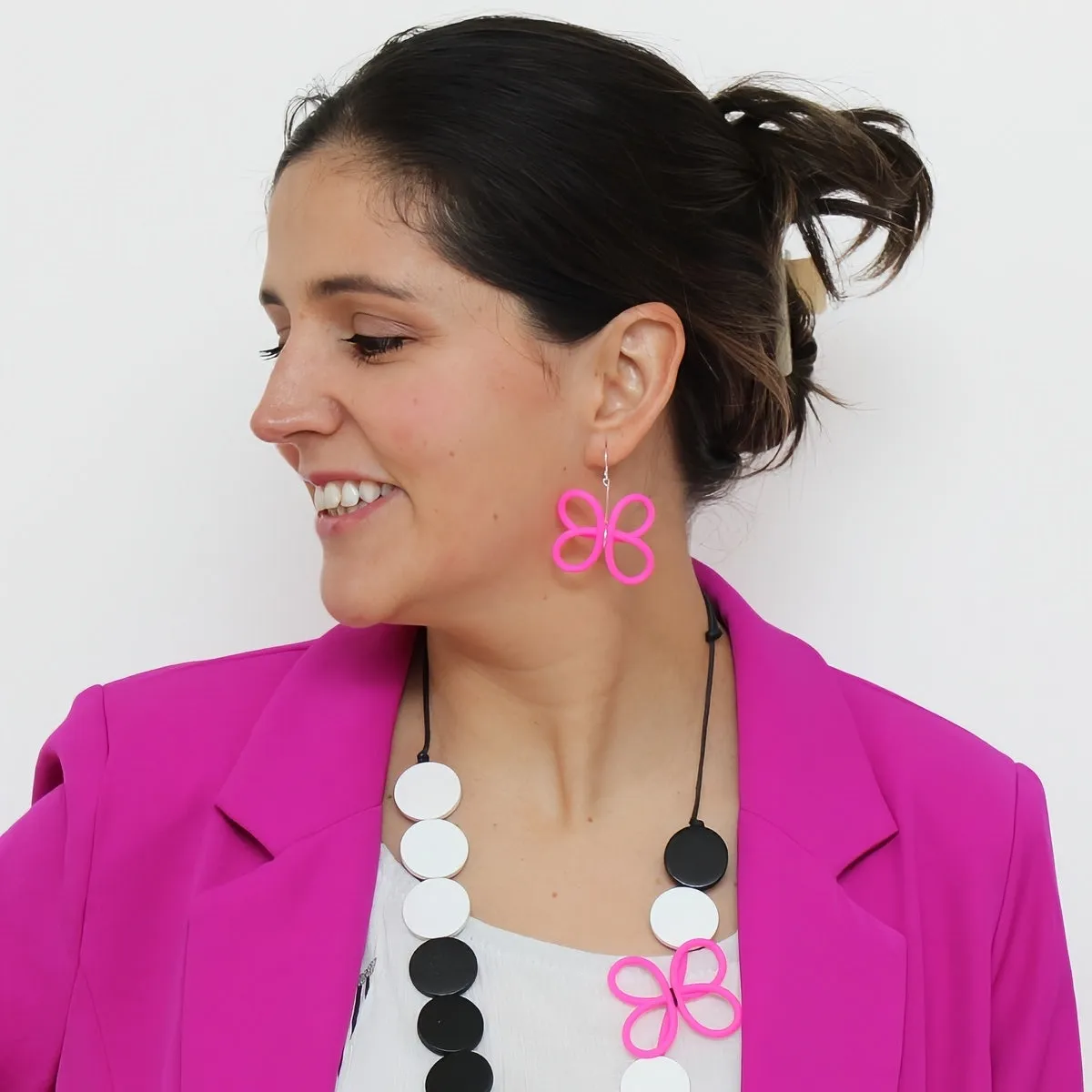 Simplistic Pink Butterfly Earrings