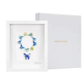 Small White Frame Circle of Life Blue